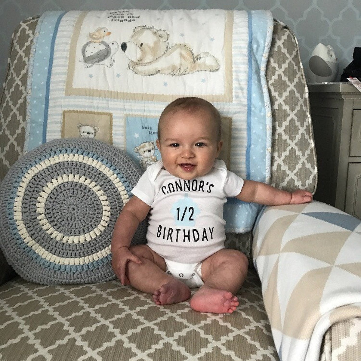 Personalized Half Birthday Onesie® with Name