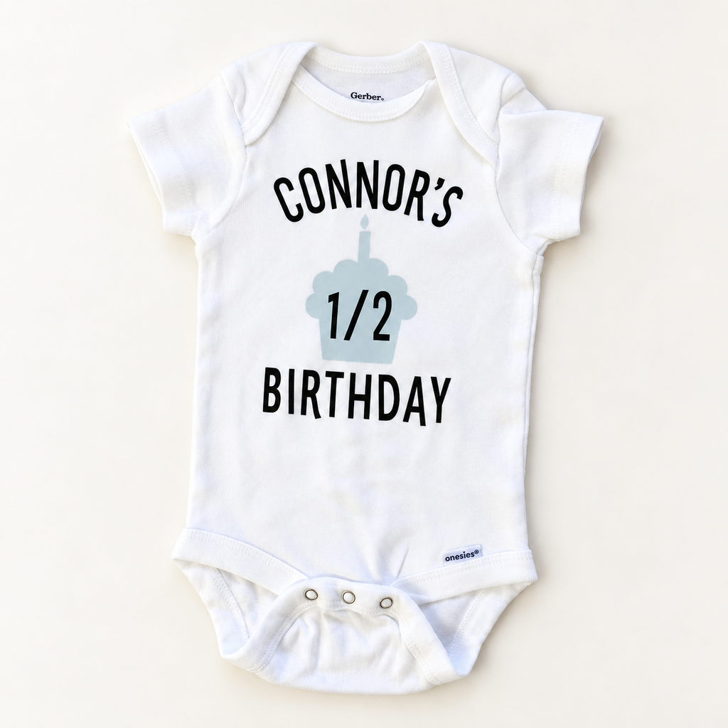 Personalized Half Birthday Onesie® with Name