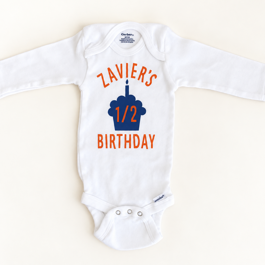 Personalized Half Birthday Onesie® with Name