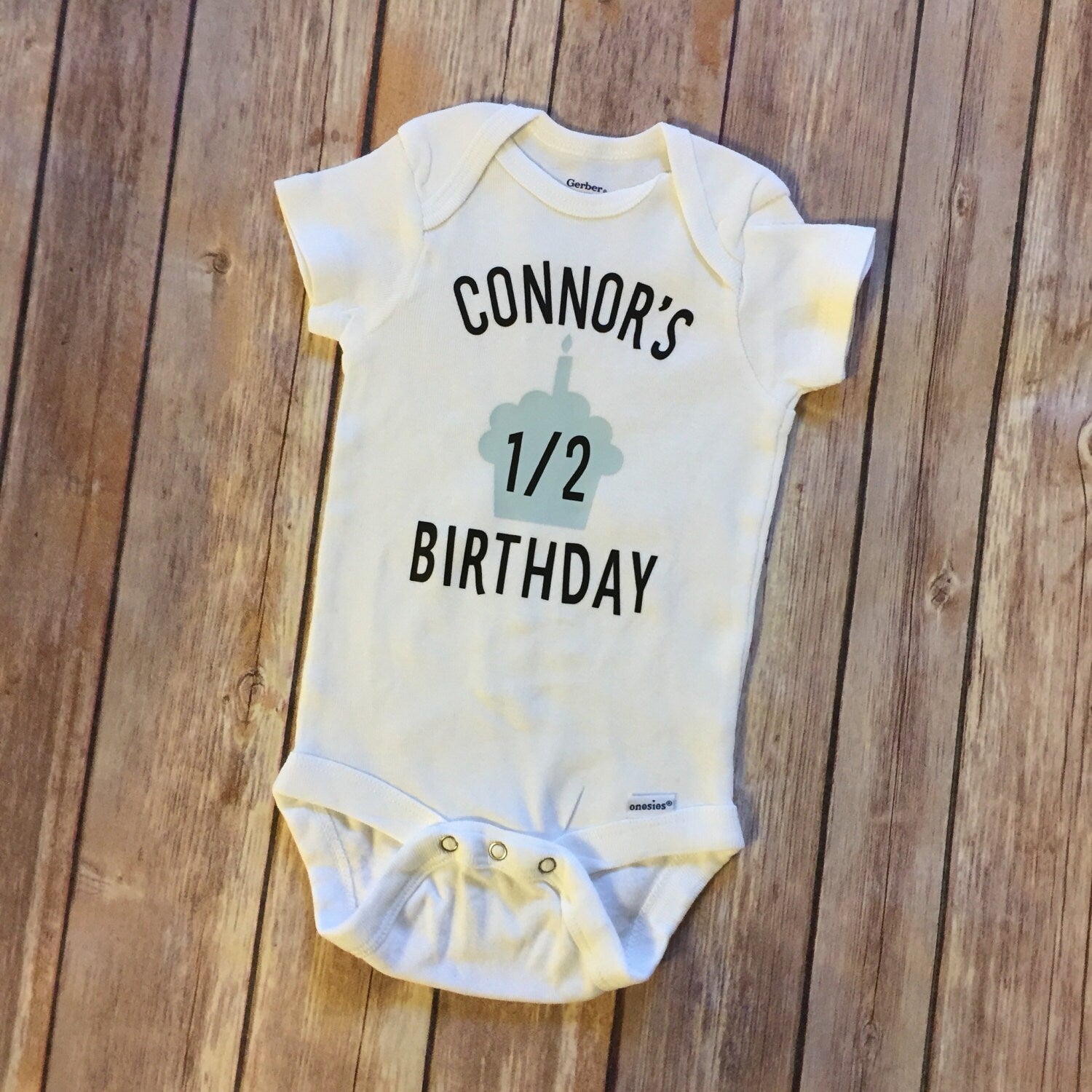 Half Birthday Onesie® || 1/2 Birthday Shirt with Name || Half Birthday Outfit || Personalized 1/2 Birthday Onesie®