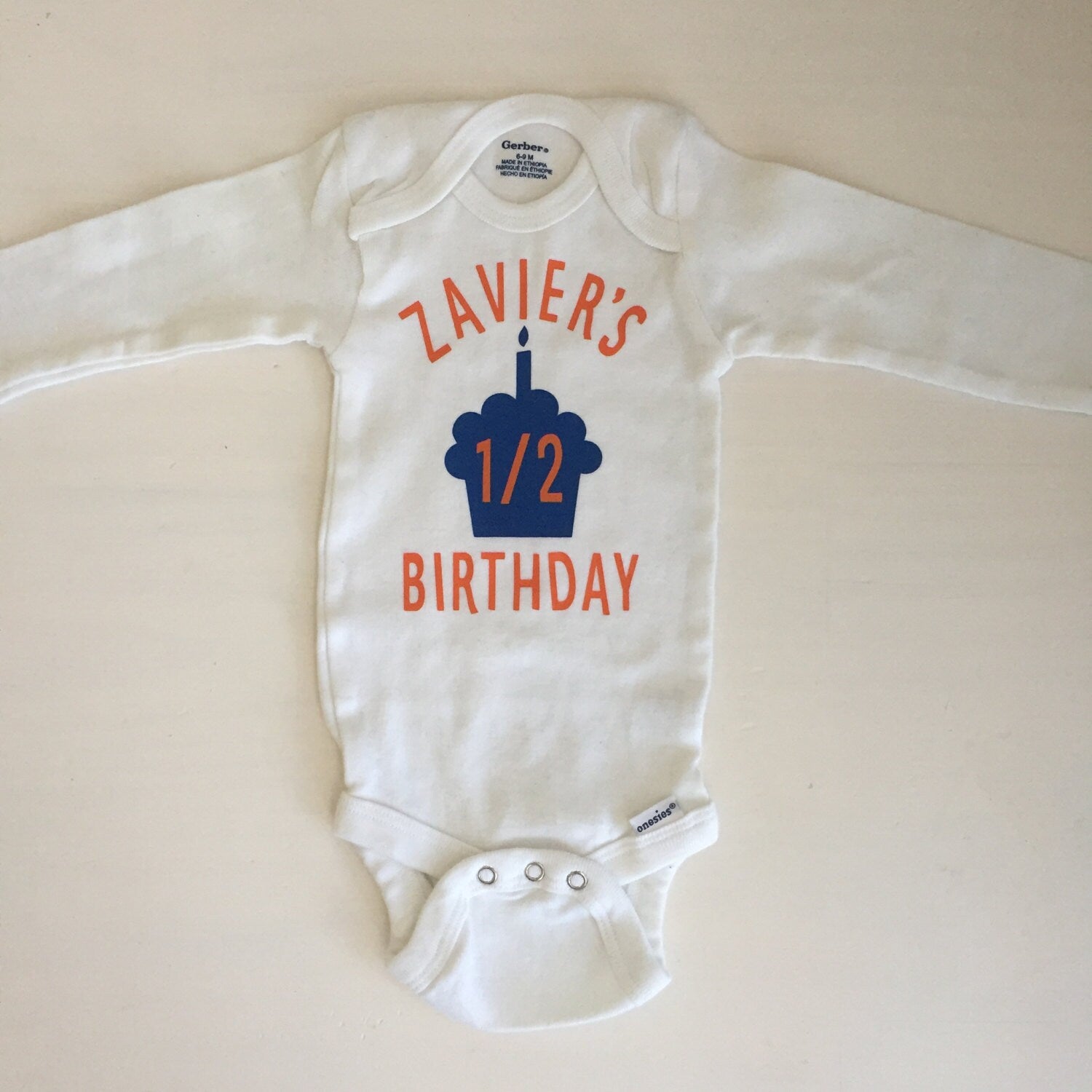 Half Birthday Onesie® || 1/2 Birthday Shirt with Name || Half Birthday Outfit || Personalized 1/2 Birthday Onesie®