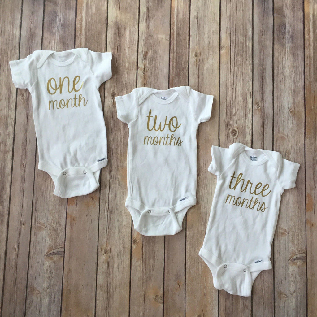 Weekly & Monthly Onesies® Set || Infant Milestone Bodysuits || Organic Cotton || Baby's First Year Set || Baby Shower Gift || GLITTER