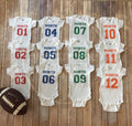 Boy Monthly Onesie® Set || Set of 12 || Organic Cotton || Baby Milestone Bodysuits || Baby's First Year || Baby Shower Gift