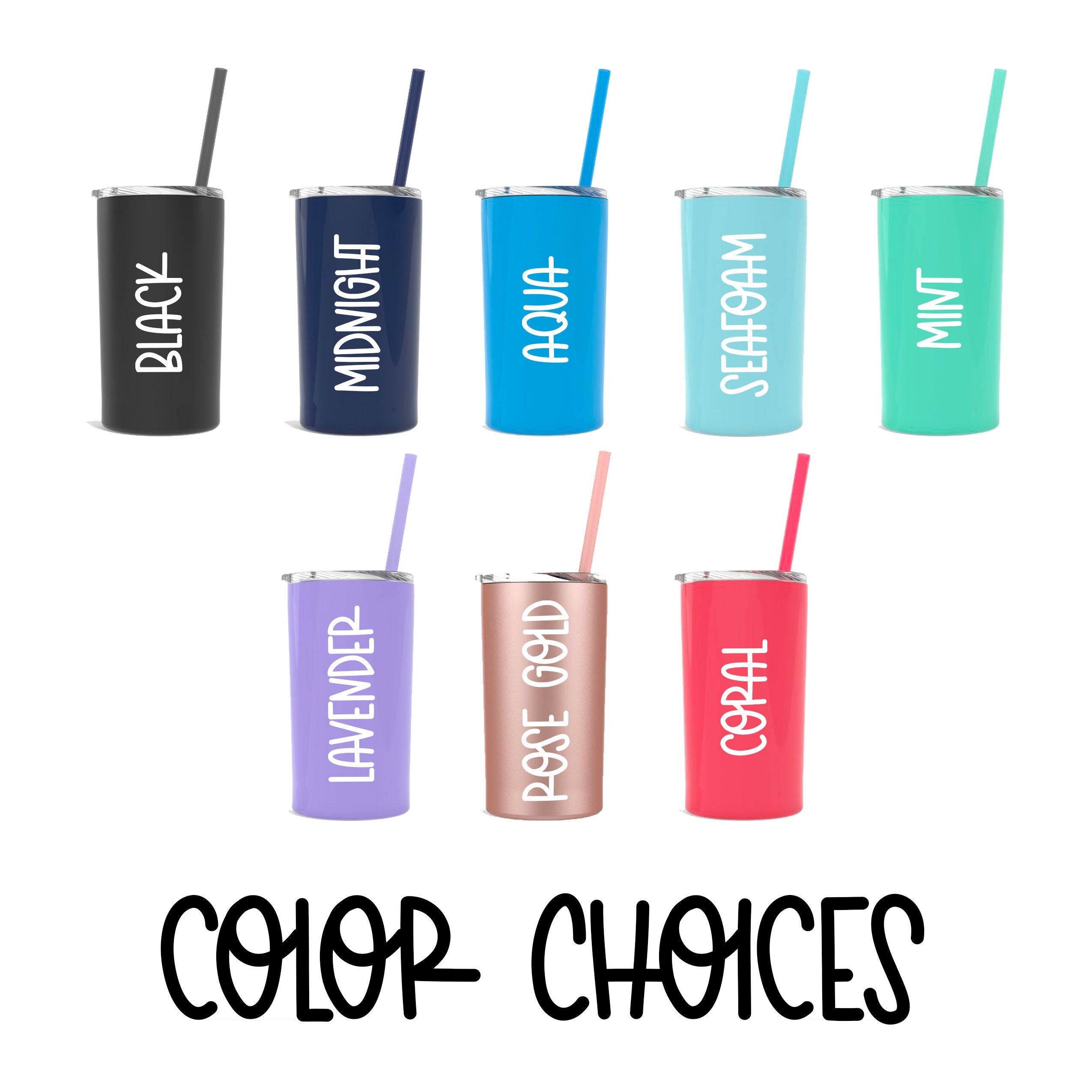 Engraved Mini Tumbler with Straw || FREE SHIPPING || Stainless Steel Cup || Birthday Gift || Dishwasher Safe || Personalized Cup with Name