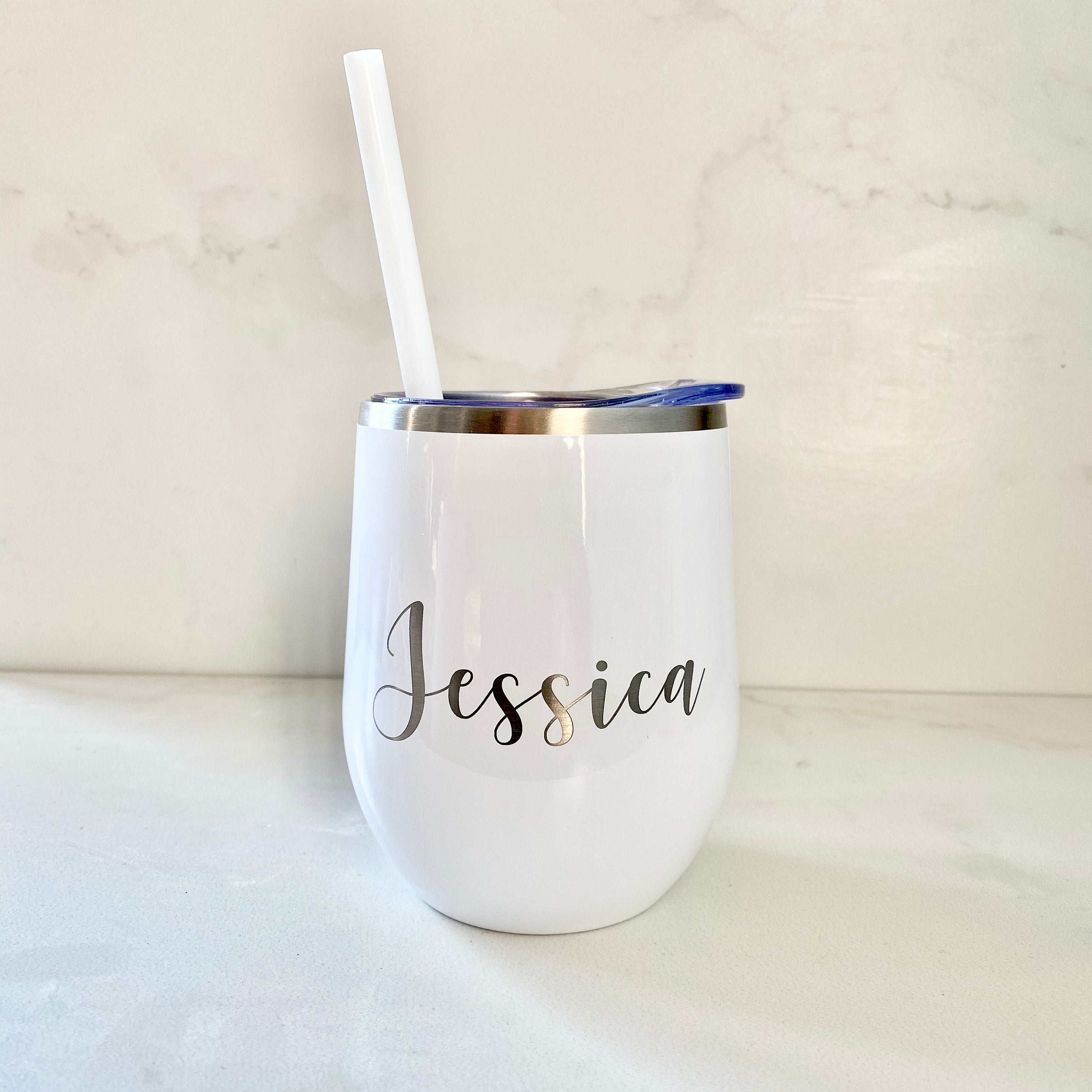 Wine Glass with Name | Laser Engraved Wine Tumbler | Personalized Wine Glass | Christmas Gift | Bridal Party | Birthday Gift