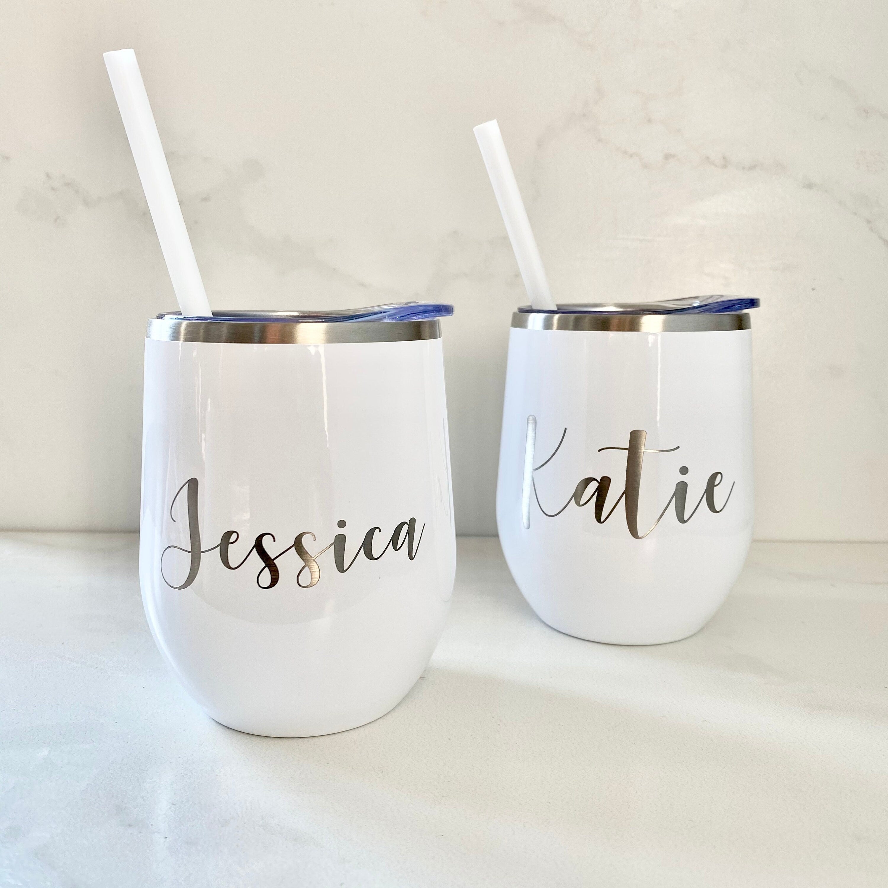 Wine Glass with Name | Laser Engraved Wine Tumbler | Personalized Wine Glass | Christmas Gift | Bridal Party | Birthday Gift